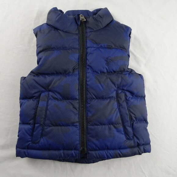 Ralph Lauren Baby Boy Reversible Camo Puffer Vest Jacket Size 12M - Picture 1 of 7